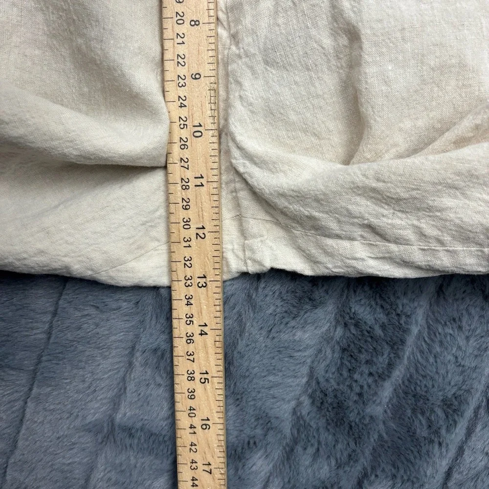 Tasso Elba Mens 100% Linen Pants Beige Flat Front Trousers 36x30 (Actual 36x26)